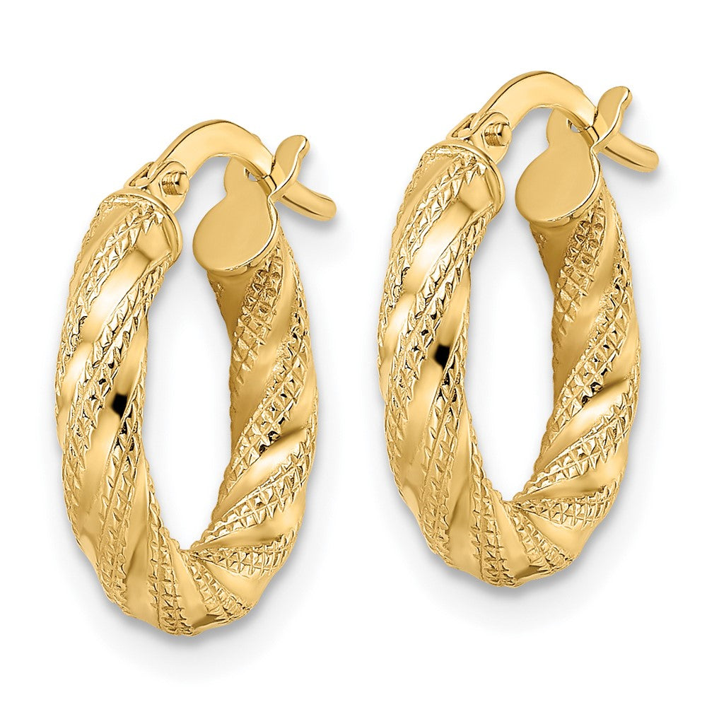FJC Finejewelers 14 kt Yellow Gold Polished Twisted Hoop Earrings 17 x 15 mm