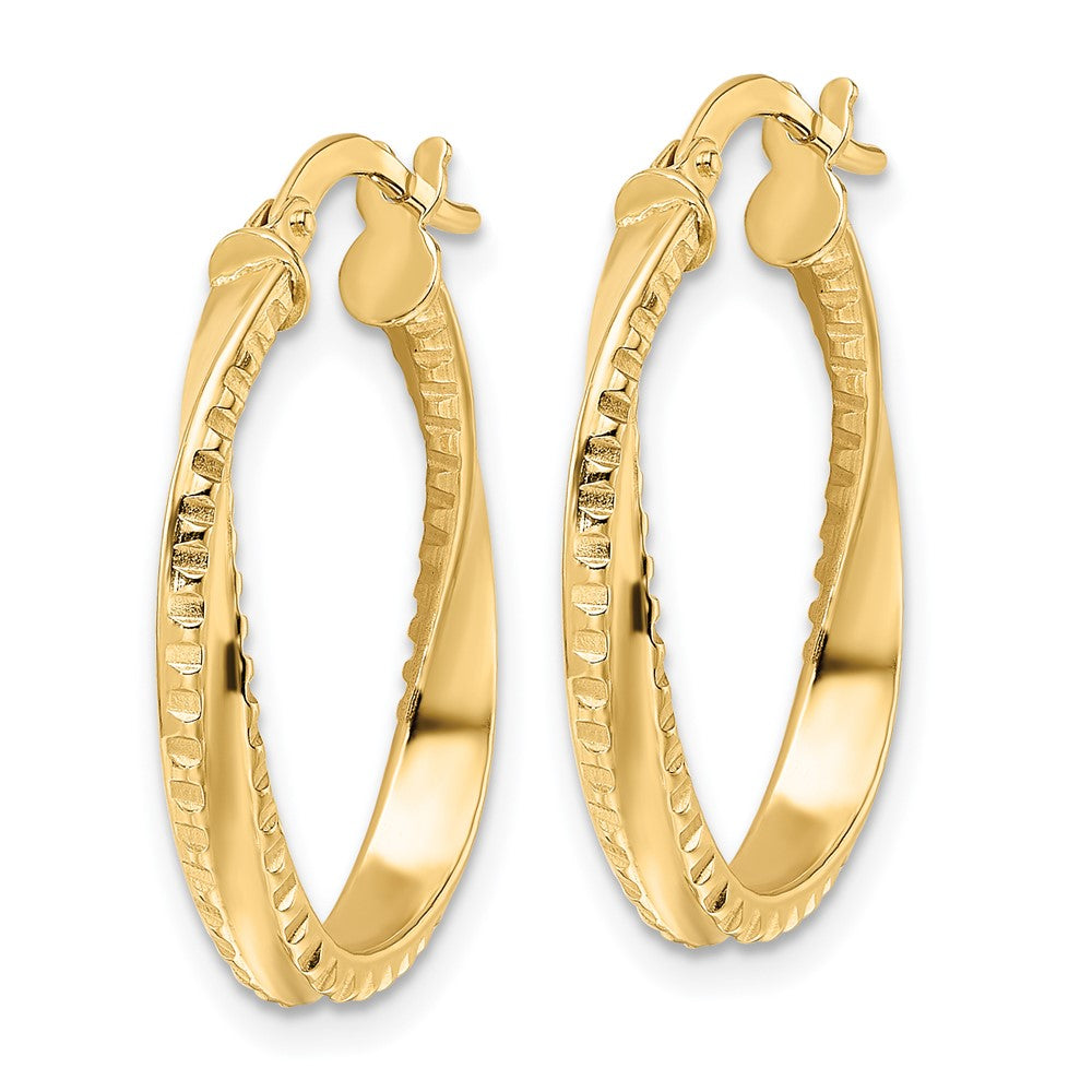 FJC Finejewelers 14 kt Yellow Gold Polished Twisted Oval Hoop Earrings 24 x 19 mm