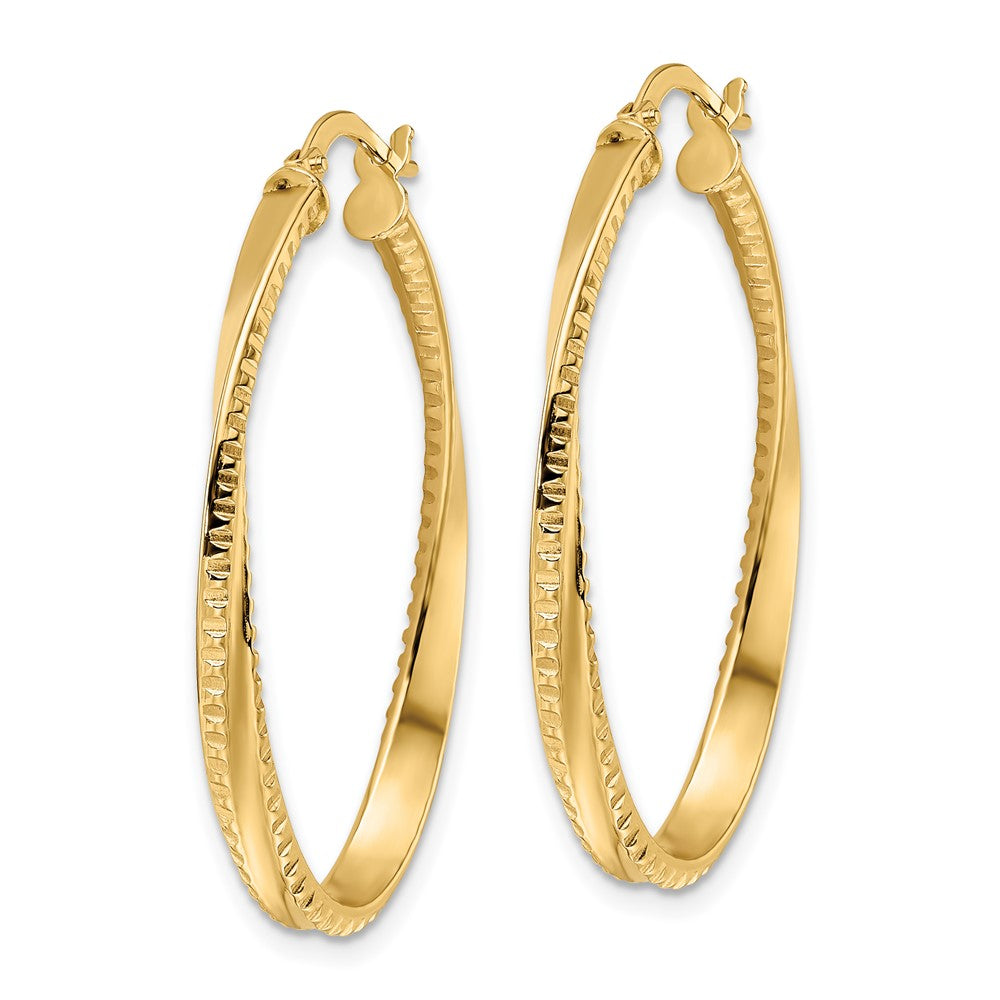 FJC Finejewelers 14 kt Yellow Gold Polished Twisted Oval Hoop Earrings 36 x 25 mm
