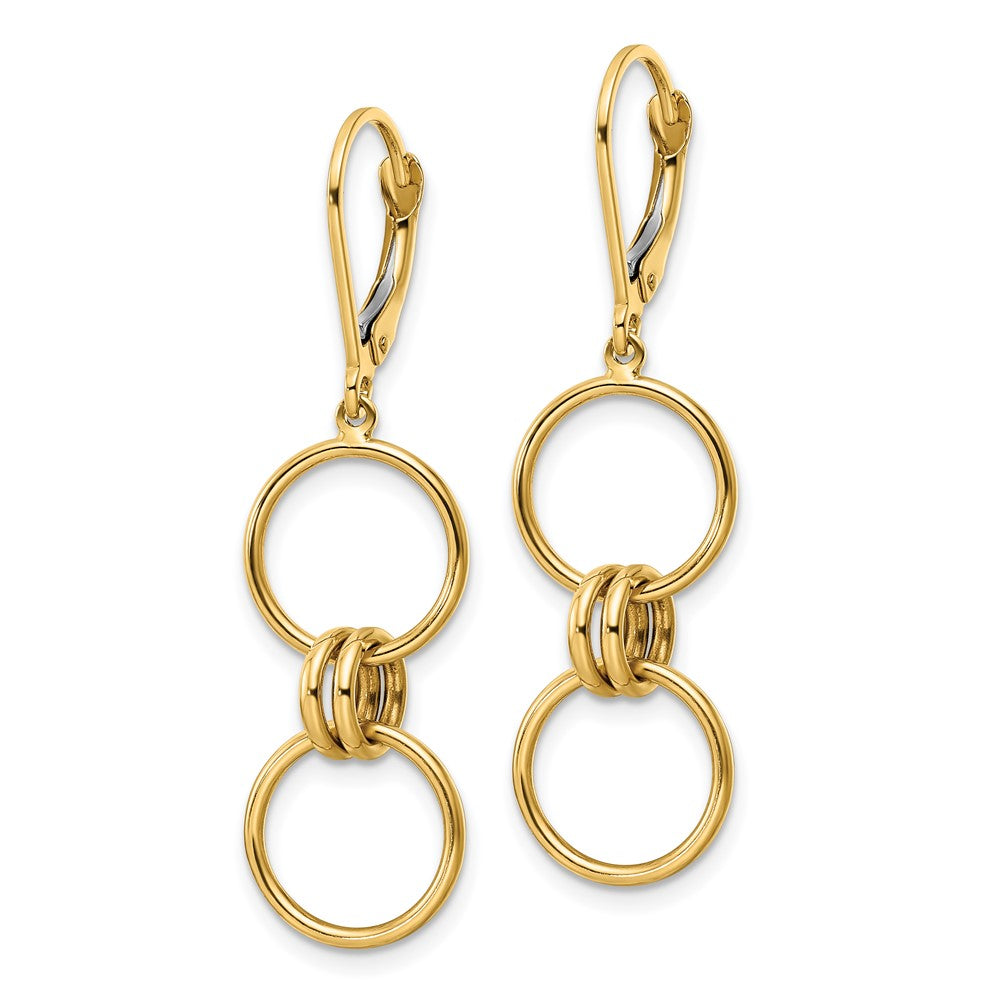 FJC Finejewelers 14 kt Yellow Gold Circle Dangle Leverback Earrings 43 x 11 mm