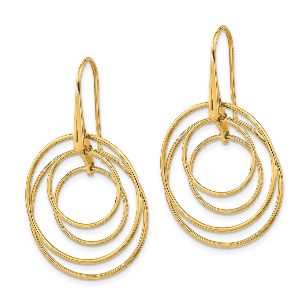 FJC Finejewelers 14 kt Yellow Gold Polished Circles Dangle Earrings 41 x 24 mm