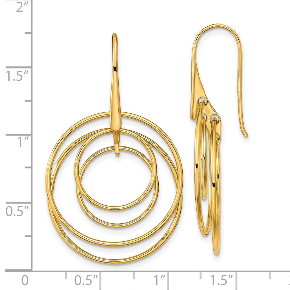 FJC Finejewelers 14 kt Yellow Gold Polished Circles Dangle Earrings 41 x 24 mm
