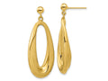FJC Finejewelers 14 kt Yellow Gold Polished Hollow Oval Hollow Post Dangle Earrings 40 x 15 mm