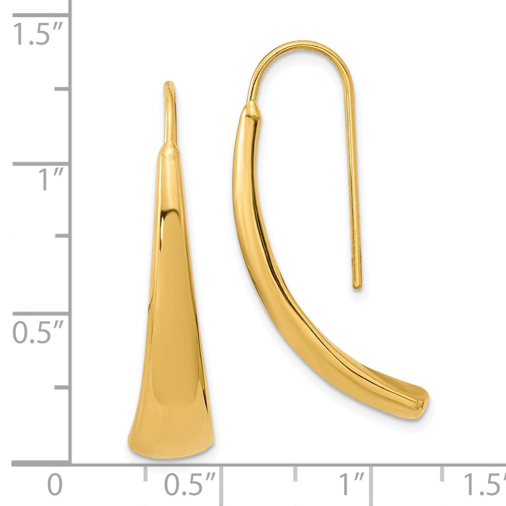 FJC Finejewelers 14 kt Yellow Gold Dangle Polished Wire Hollow Earrings 32 x 6 mm