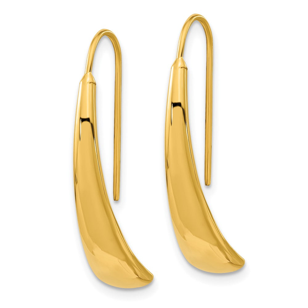 FJC Finejewelers 14 kt Yellow Gold Dangle Polished Wire Hollow Earrings 32 x 6 mm