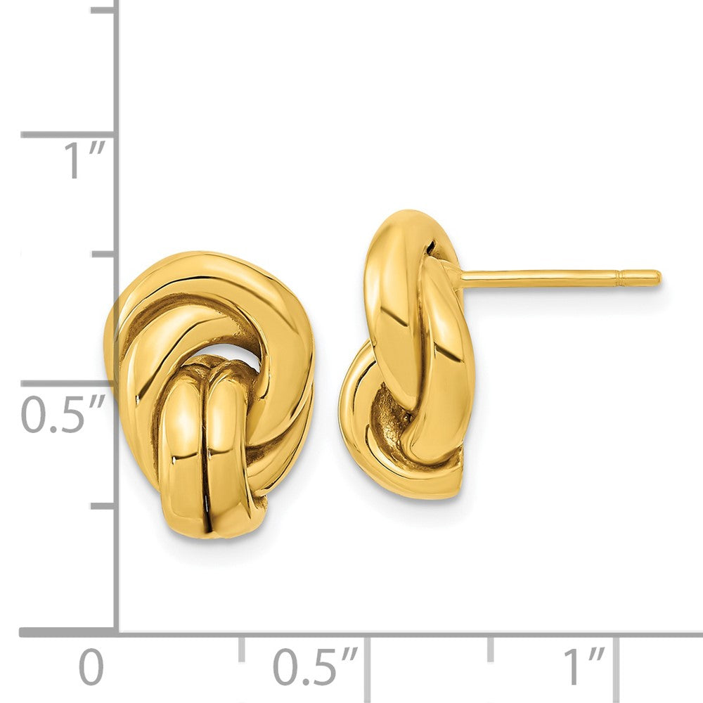 FJC Finejewelers 14 kt Yellow Gold Polished Love Knot Hollow Post Earrings 15 x 10 mm