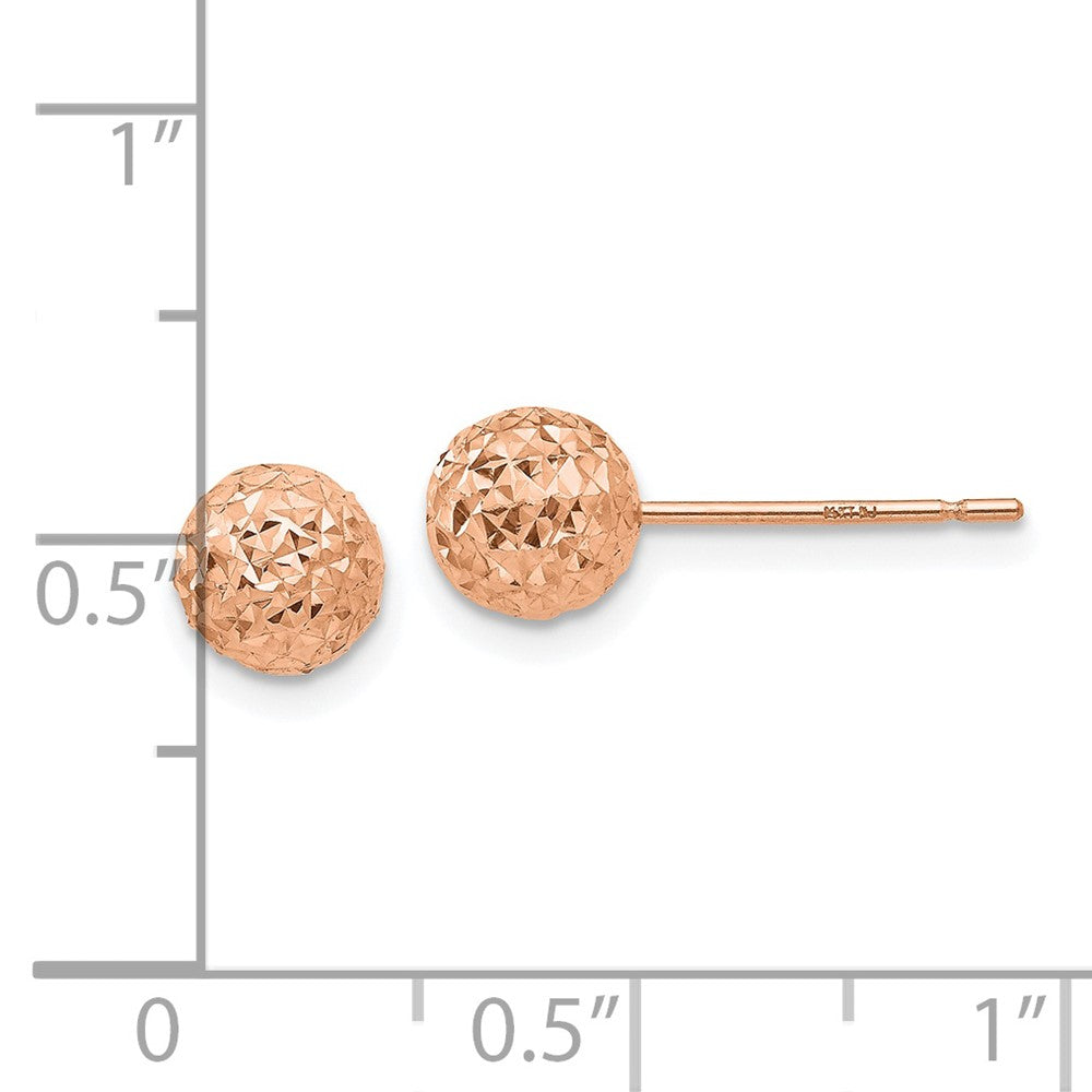 FJC Finejewelers 14 kt Rose Gold Bright Cut Ball Post Earrings 6 mm x 6 mm