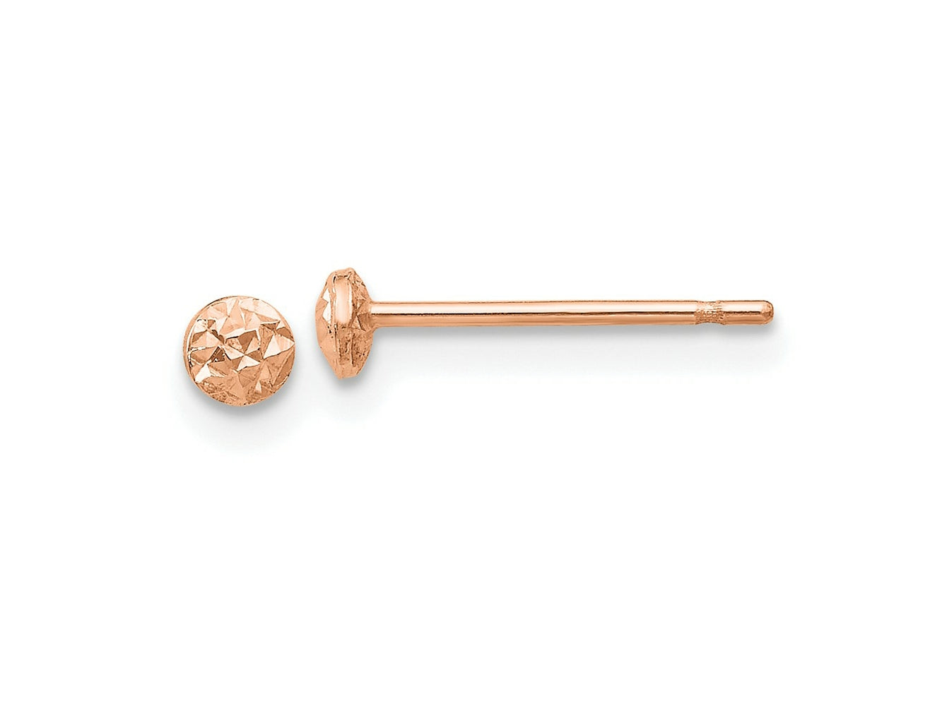 FJC Finejewelers 14 kt Rose Gold Bright Cut Button Puff Circle Stud Earrings 3 mm x 3 mm