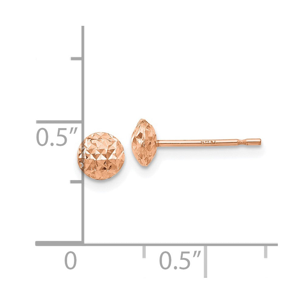 FJC Finejewelers 14 kt Rose Gold Bright Cut Button Puff Circle Stud Earrings 5 mm x 5 mm