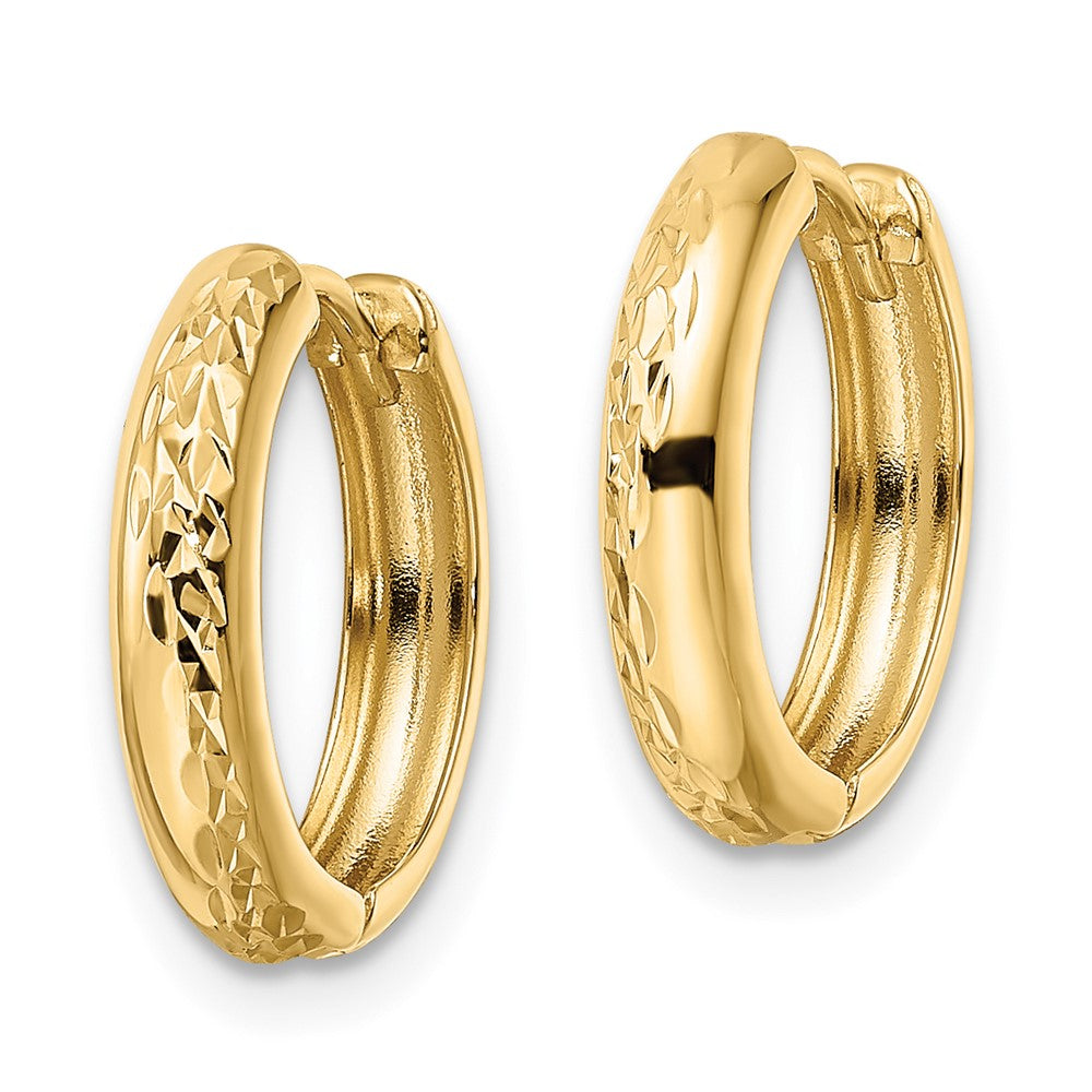 FJC Finejewelers 14 kt Yellow Gold Polished Textured 3x Hinged Hoop Earrings 14 x 15 mm