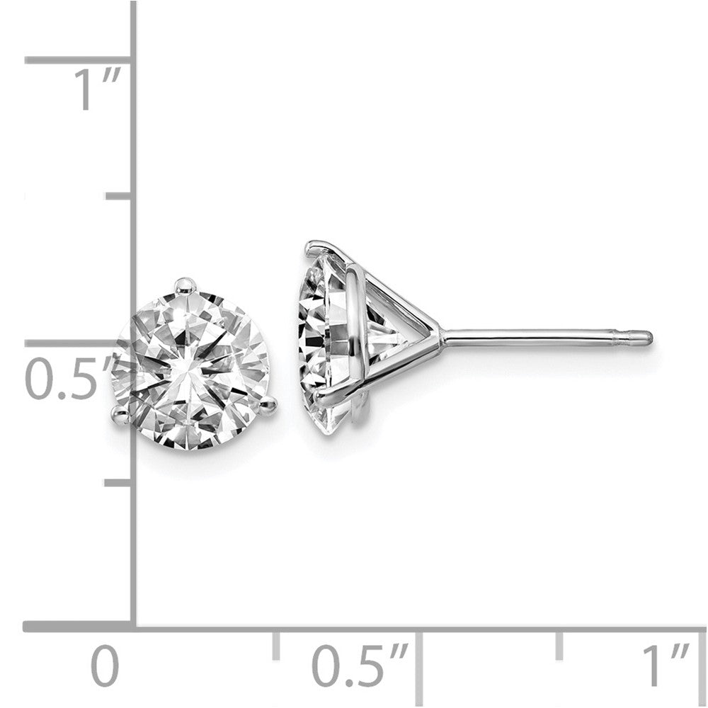 FJC Finejewelers 14 kt White Gold Stud 2.50ct. 7.0mm Round J-K Color Moissanite Earrings 7 mm x 7 mm