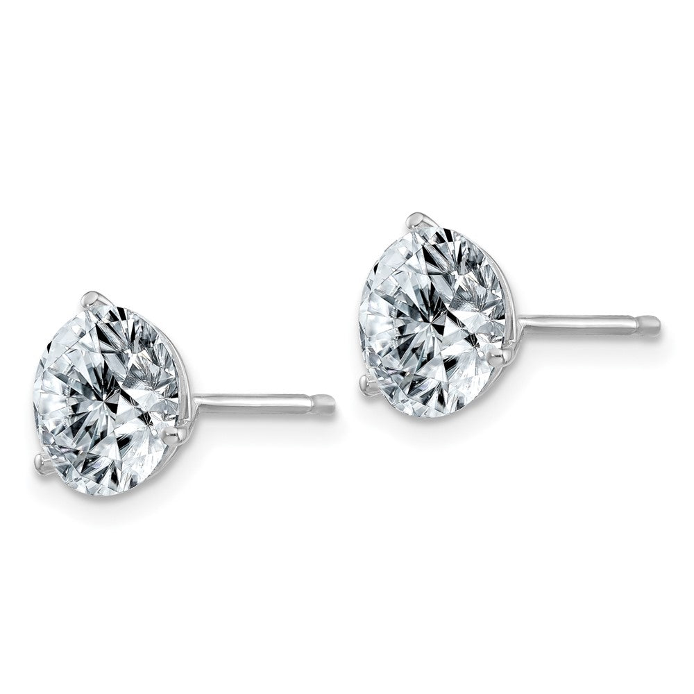 FJC Finejewelers 14 kt White Gold Stud 3ct. 7.5mm Round D E F Pure Light Moissanite Earrings 7 mm x 7 mm