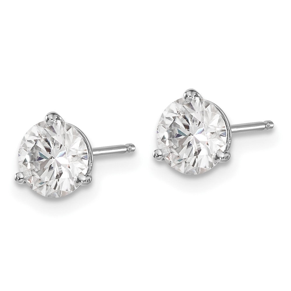 FJC Finejewelers 14 kt White Gold Stud 1.5ct. 6.0mm Round J-K Color Moissanite 3 Prong Earrings