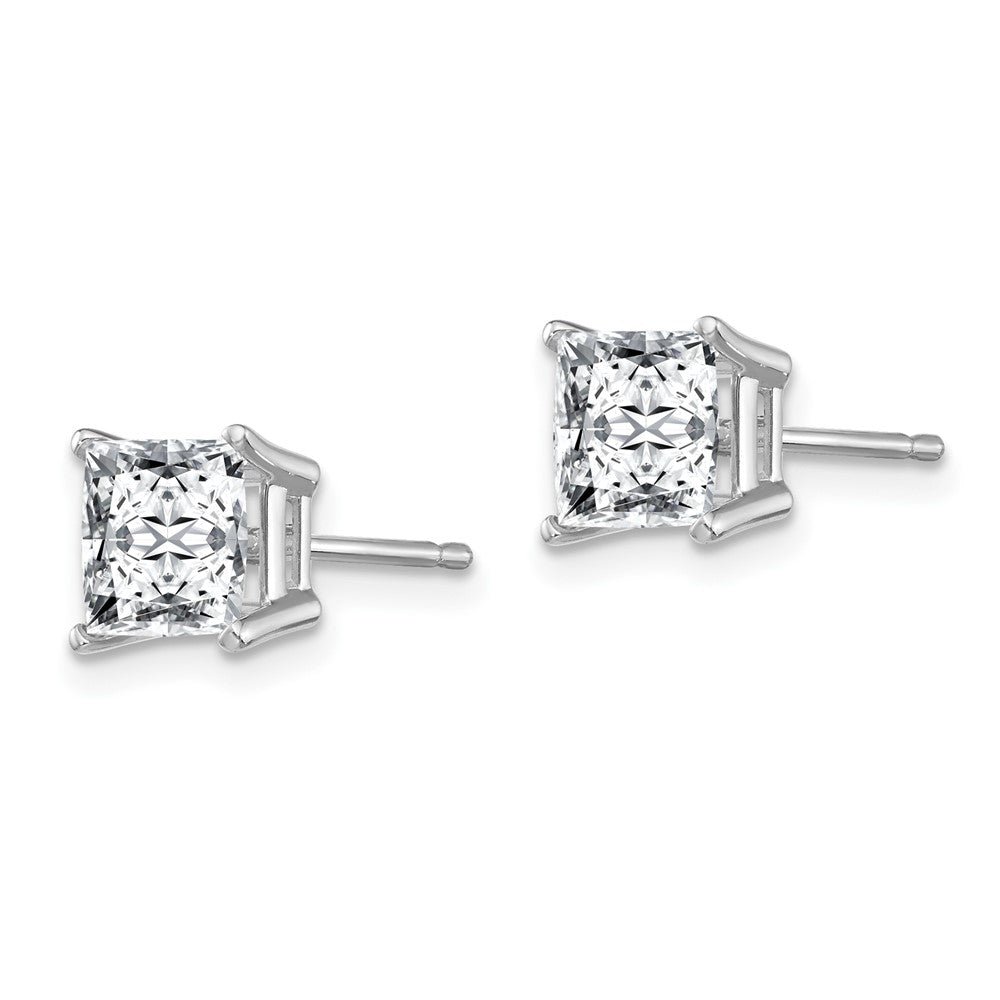 FJC Finejewelers 14 kt White Gold Stud 2.30ct. 6.0mm Princess GHI True Light Moissanite Earrings