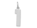 FJC Finejewelers 14 kt White Gold Medium Polished Number 1 Charm 17 x 5 mm
