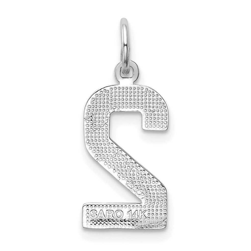 FJC Finejewelers 14 kt White Gold Medium Polished Number 2 Charm 17 x 9 mm