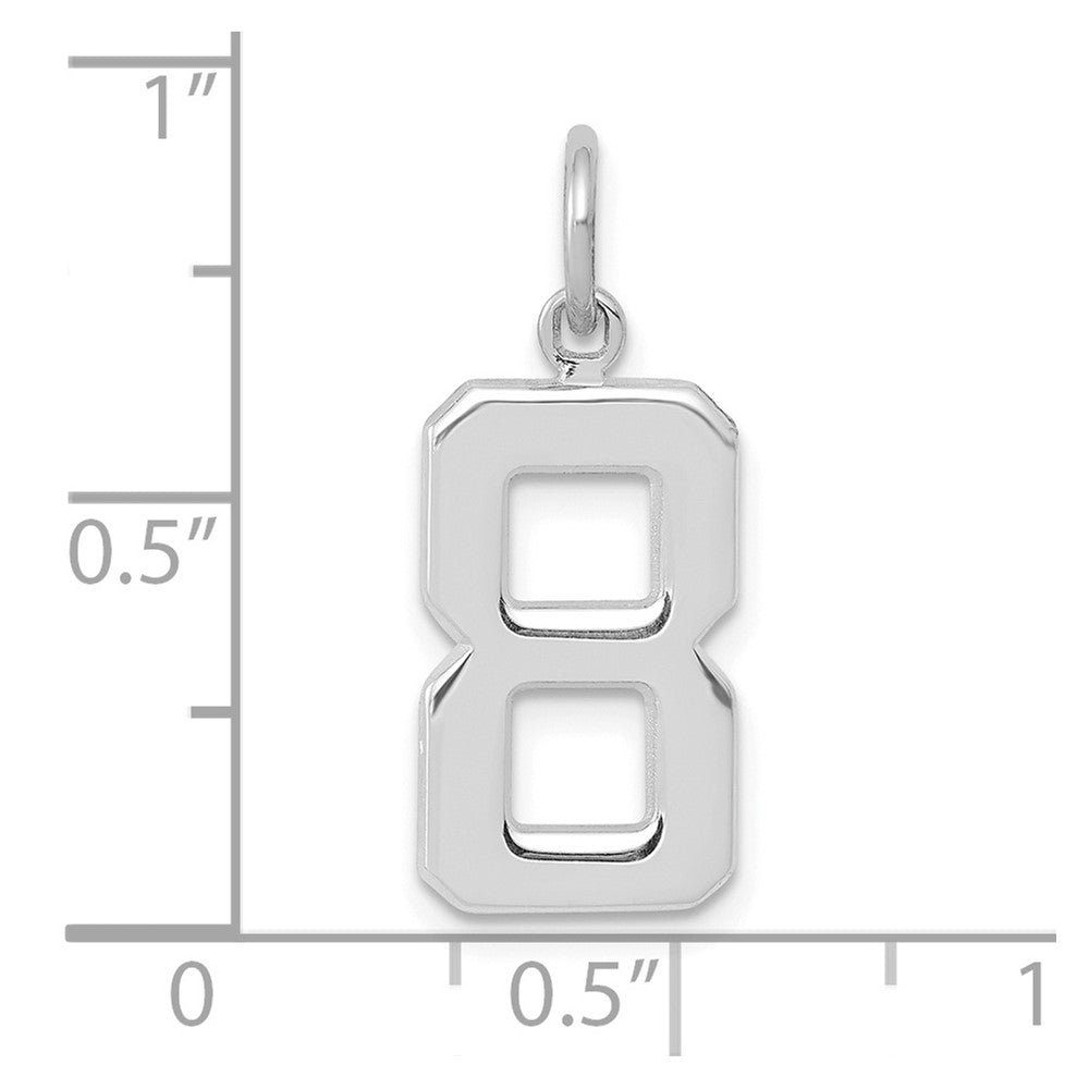 FJC Finejewelers 14 kt White Gold Medium Polished Number 8 Charm 18 x 9 mm