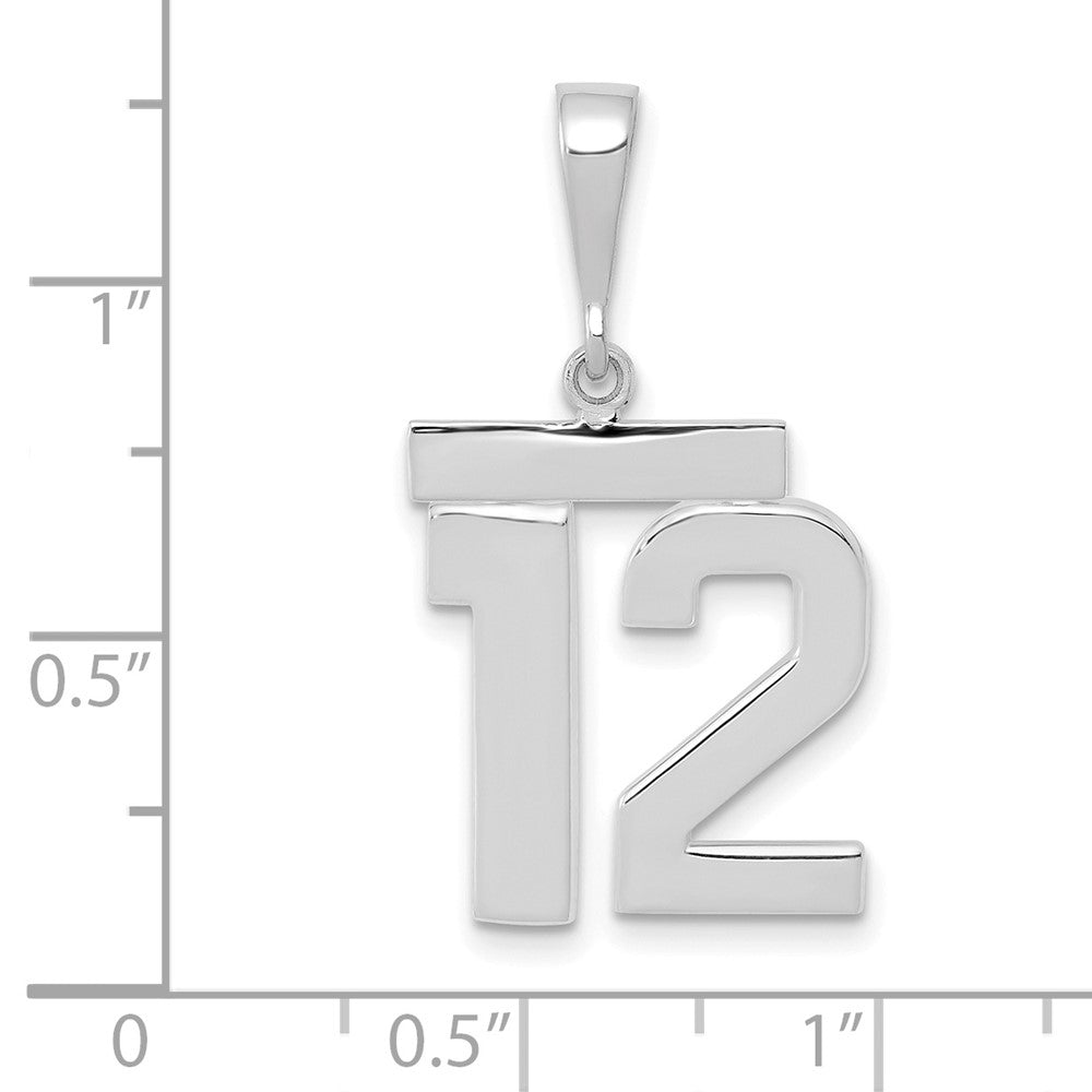FJC Finejewelers 14 kt White Gold Medium Polished Number 12 Charm
