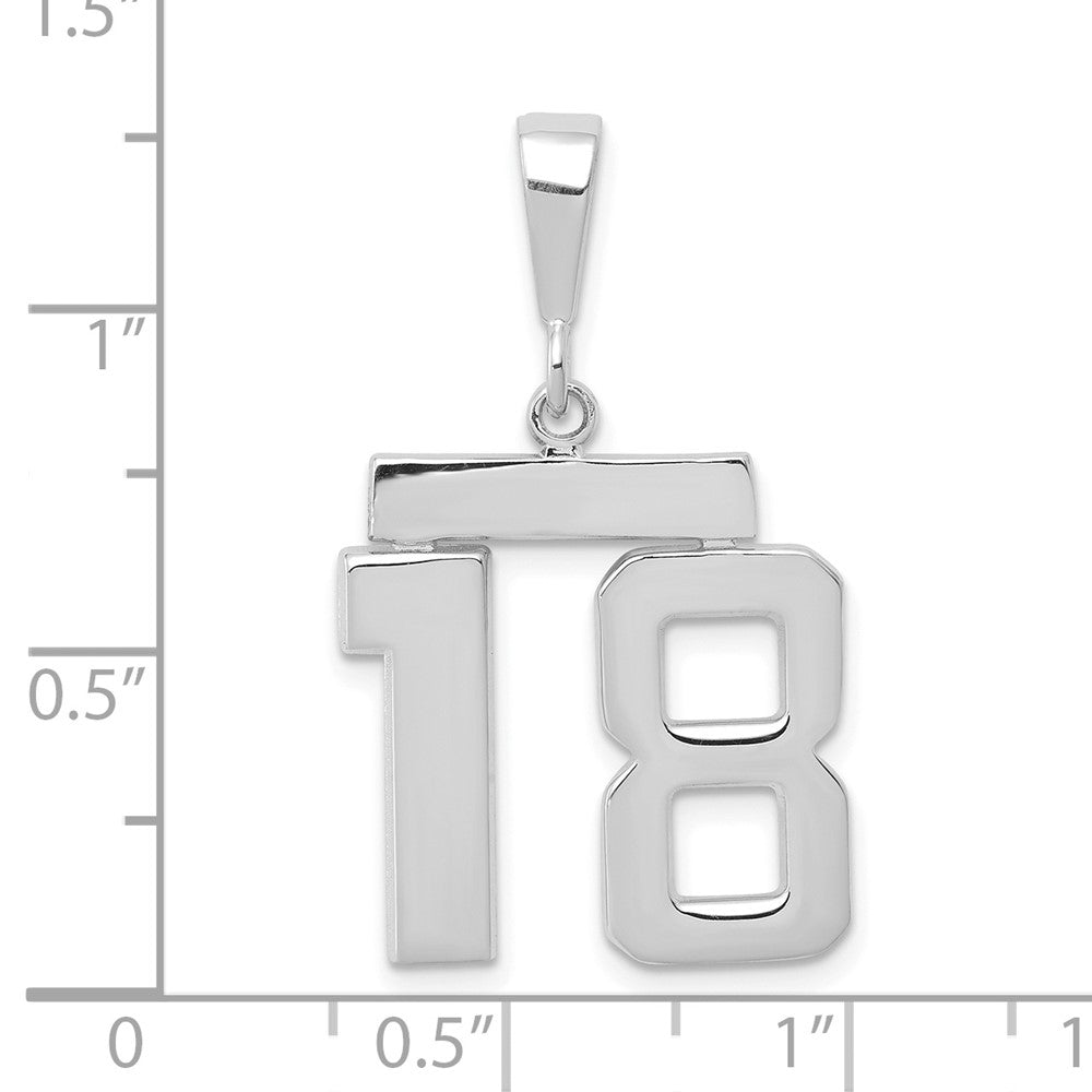 FJC Finejewelers 14 kt White Gold Medium Polished Number 18 Charm
