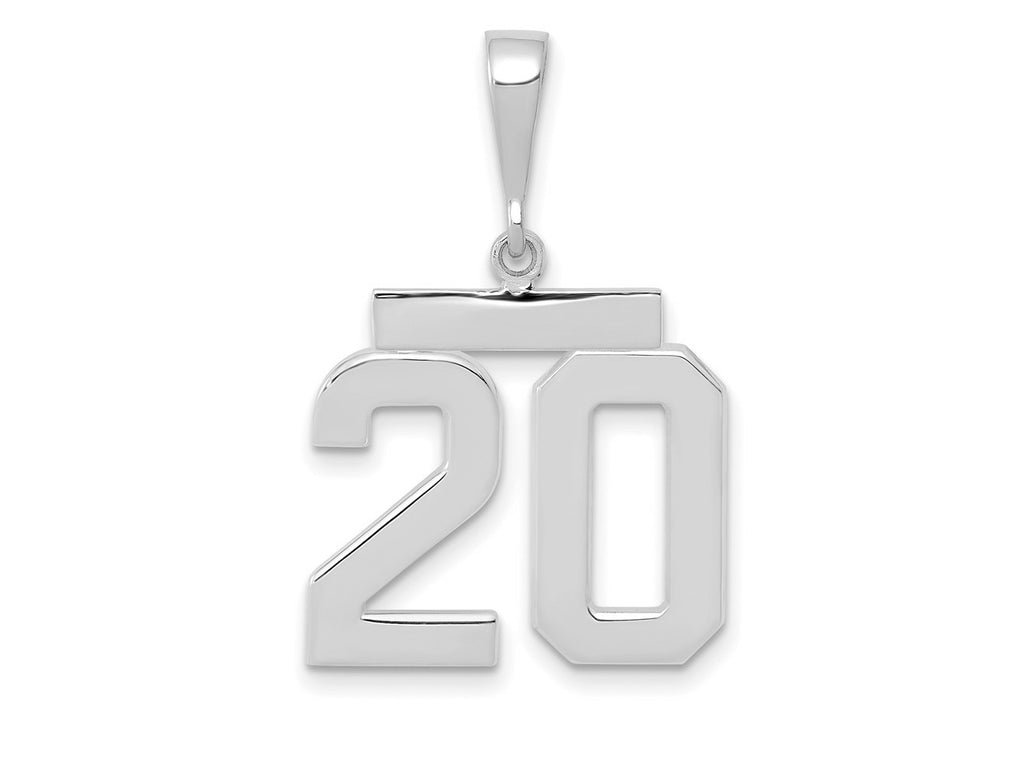 FJC Finejewelers 14 kt White Gold Medium Polished Number 20 Charm