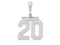 FJC Finejewelers 14 kt White Gold Medium Polished Number 20 Charm