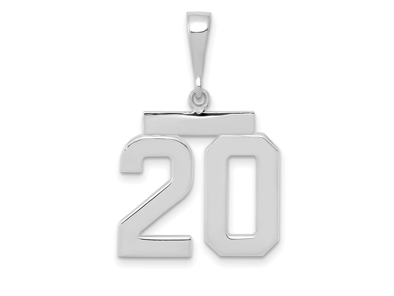 FJC Finejewelers 14 kt White Gold Medium Polished Number 20 Charm