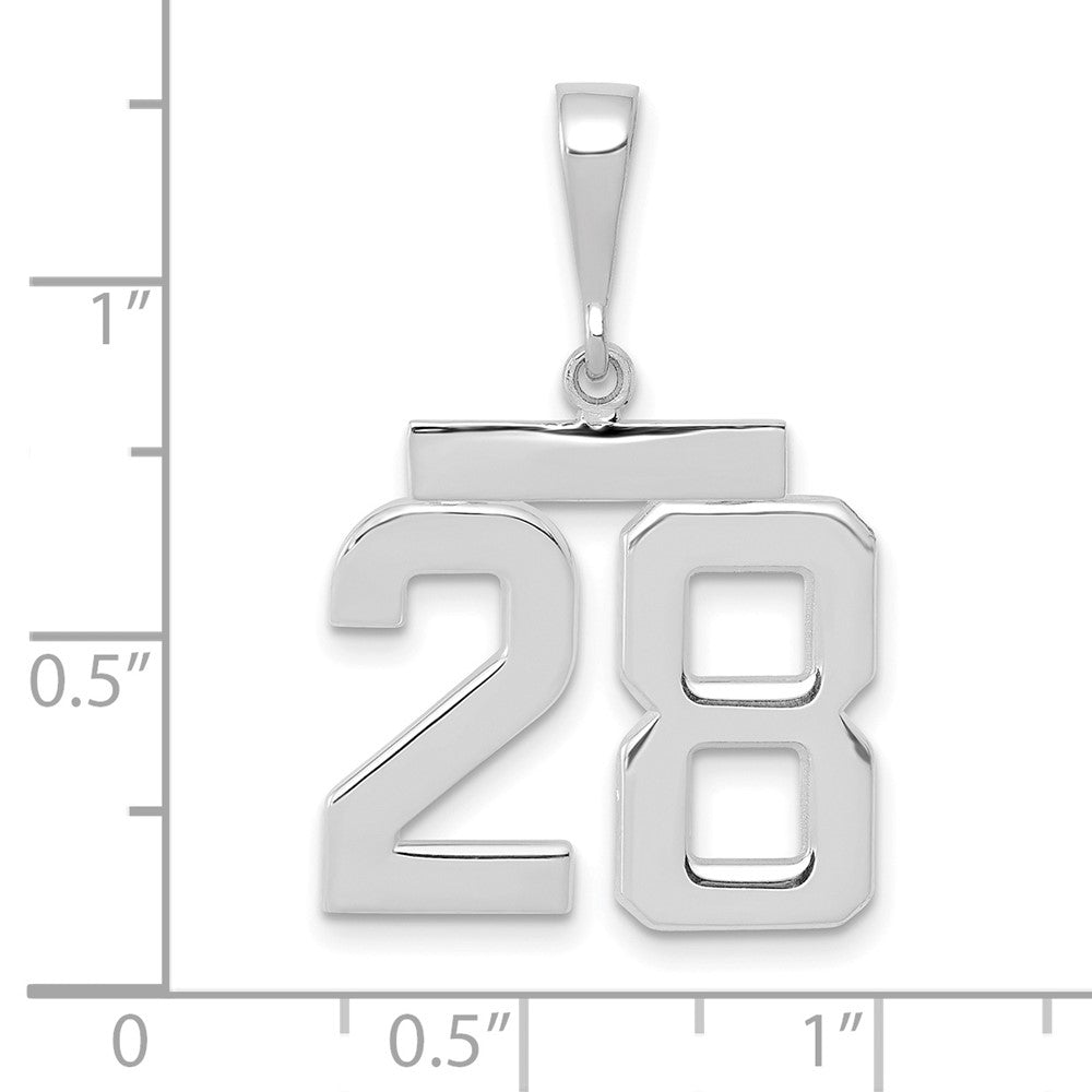 FJC Finejewelers 14 kt White Gold Medium Polished Number 28 Charm