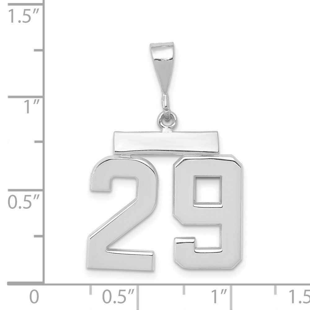 FJC Finejewelers 14 kt White Gold Medium Polished Number 29 Charm