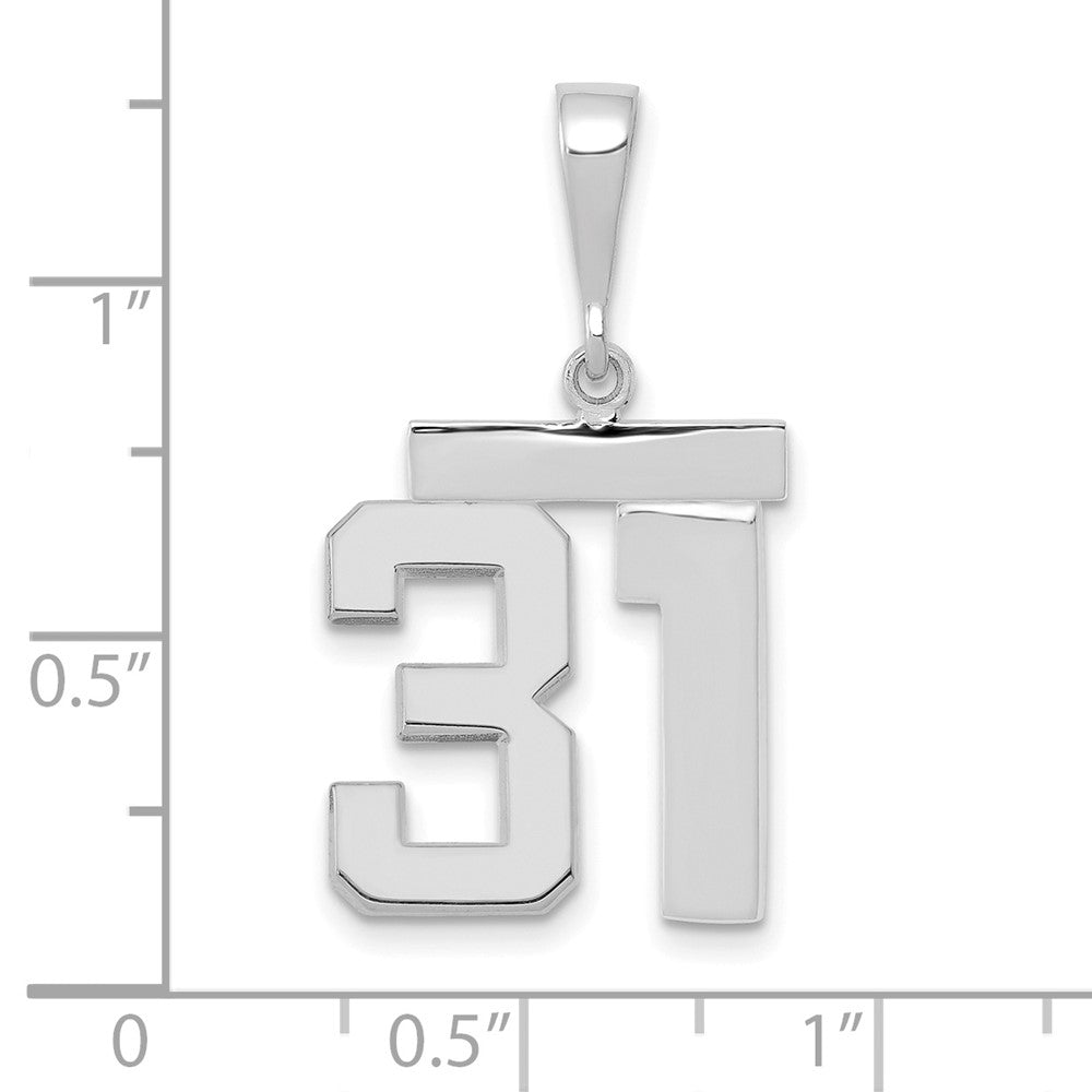 FJC Finejewelers 14 kt White Gold Medium Polished Number 31 Charm