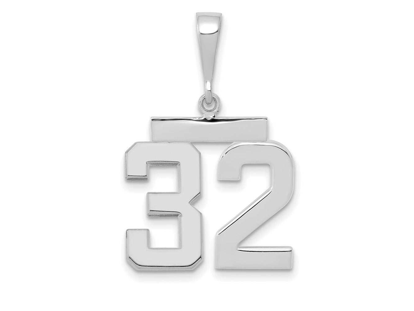 FJC Finejewelers 14 kt White Gold Medium Polished Number 32 Charm