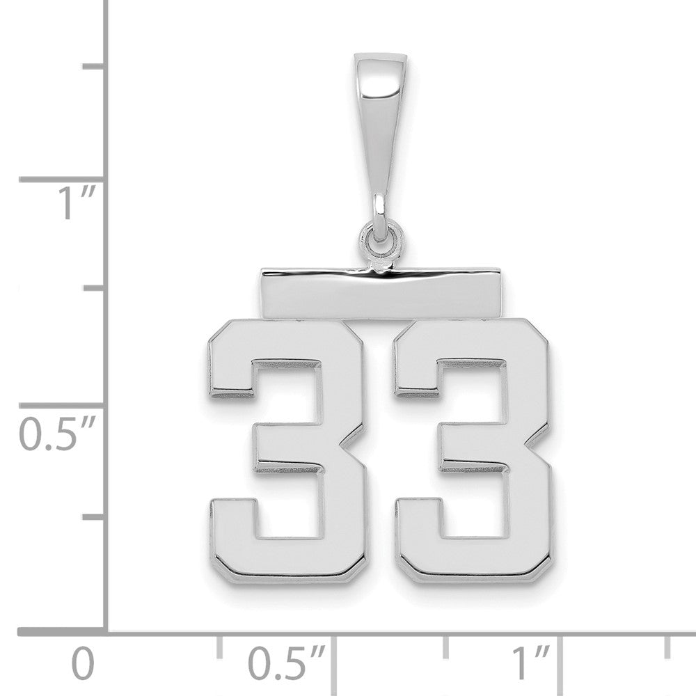 FJC Finejewelers 14 kt White Gold Medium Polished Number 33 Charm