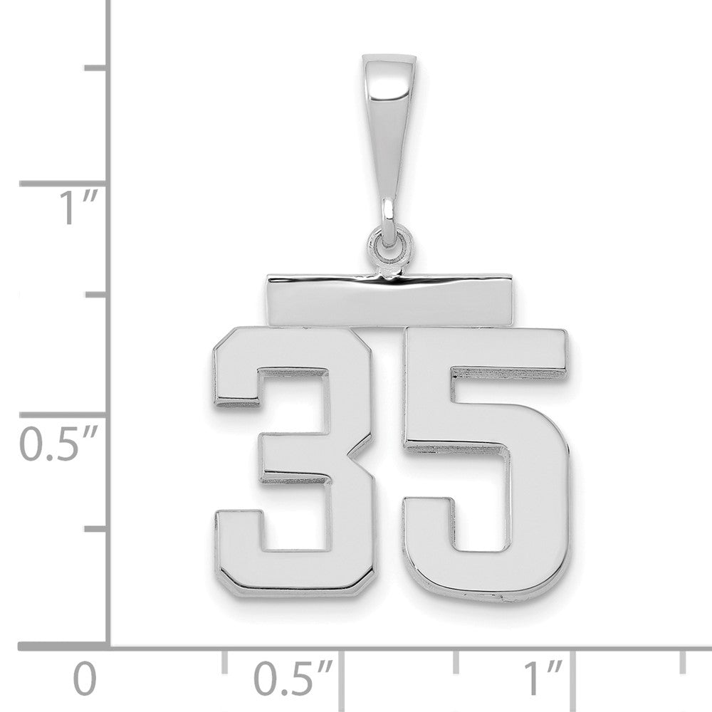 FJC Finejewelers 14 kt White Gold Medium Polished Number 35 Charm