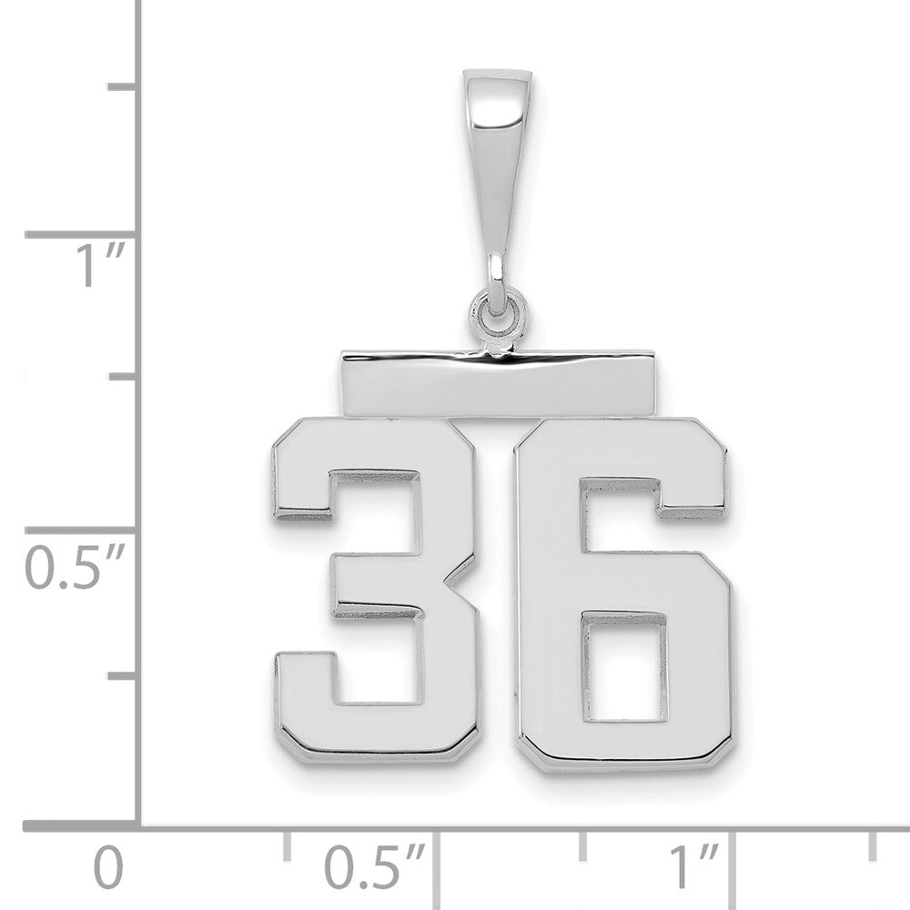 FJC Finejewelers 14 kt White Gold Medium Polished Number 36 Charm