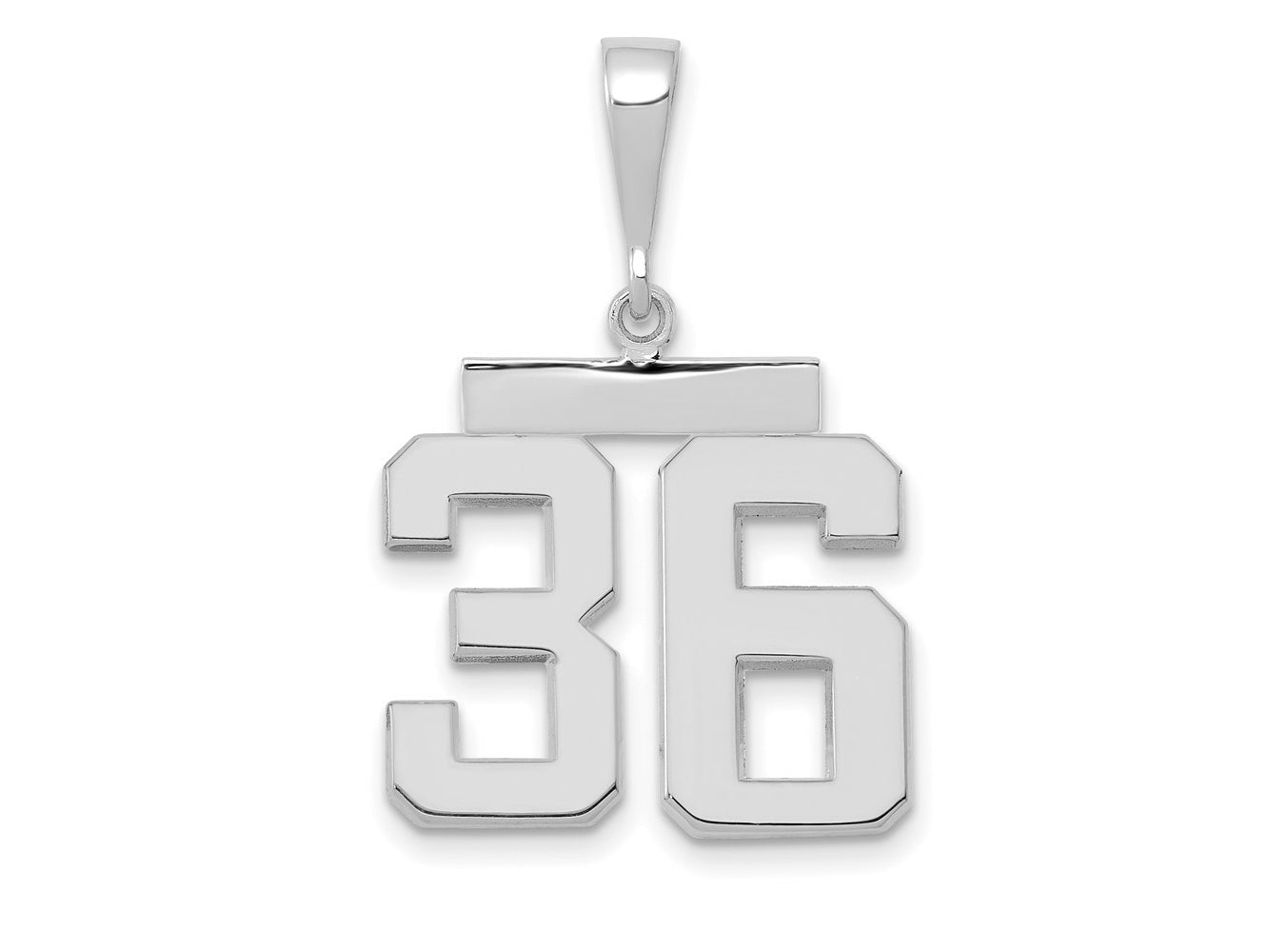 FJC Finejewelers 14 kt White Gold Medium Polished Number 36 Charm