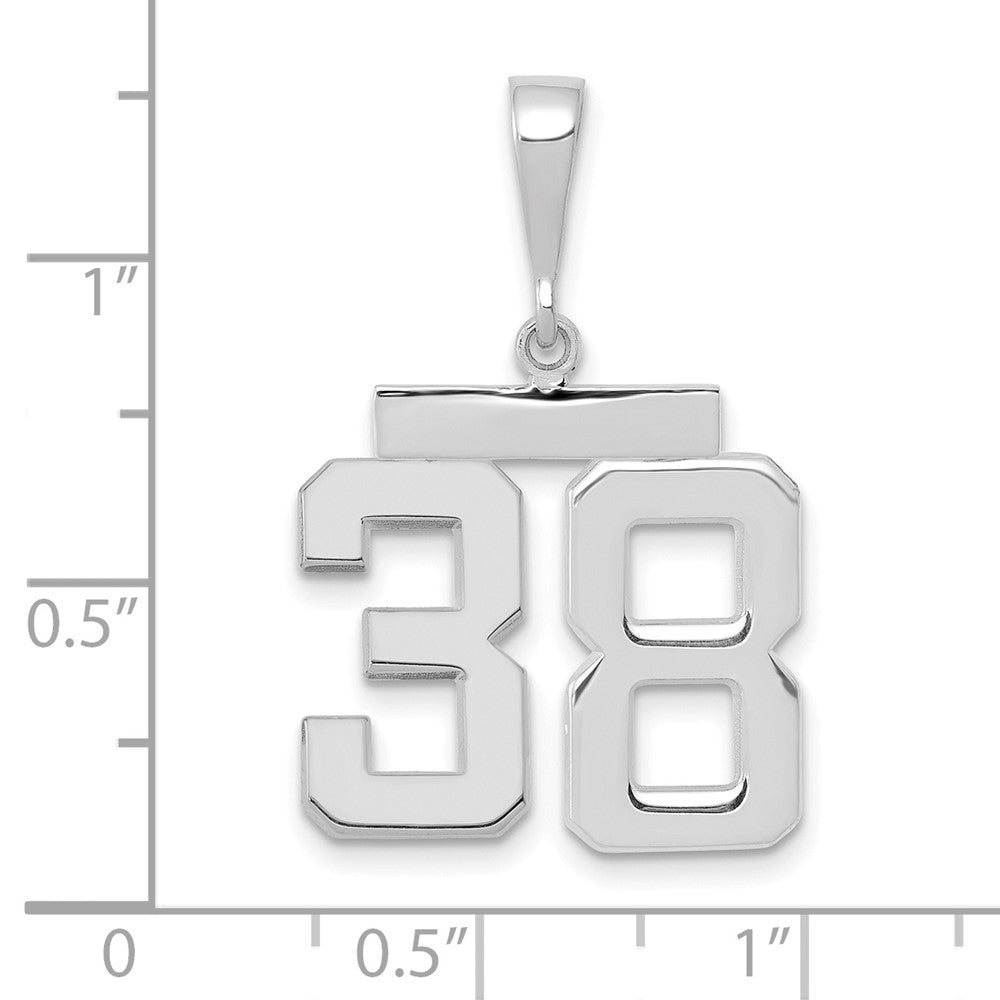 FJC Finejewelers 14 kt White Gold Medium Polished Number 38 Charm