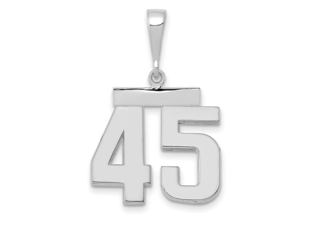 FJC Finejewelers 14 kt White Gold Medium Polished Number 45 Charm