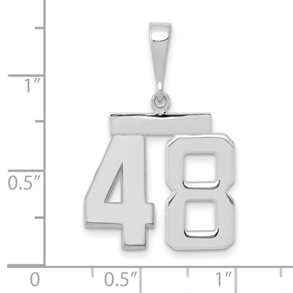FJC Finejewelers 14 kt White Gold Medium Polished Number 48 Charm