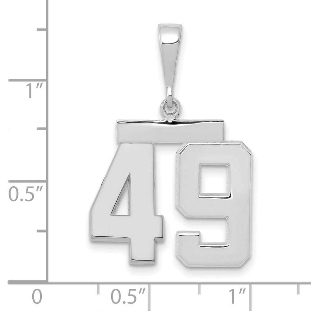 FJC Finejewelers 14 kt White Gold Medium Polished Number 49 Charm