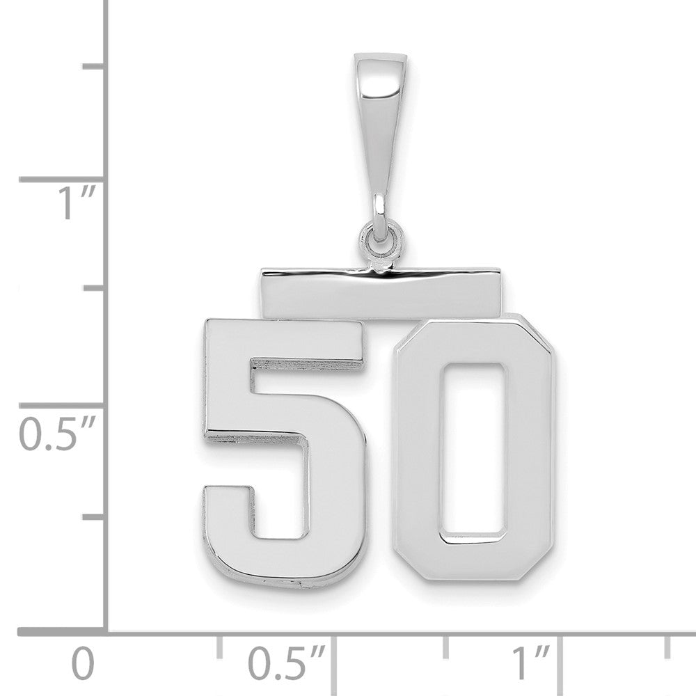 FJC Finejewelers 14 kt White Gold Medium Polished Number 50 Charm