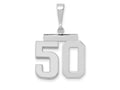 FJC Finejewelers 14 kt White Gold Medium Polished Number 50 Charm