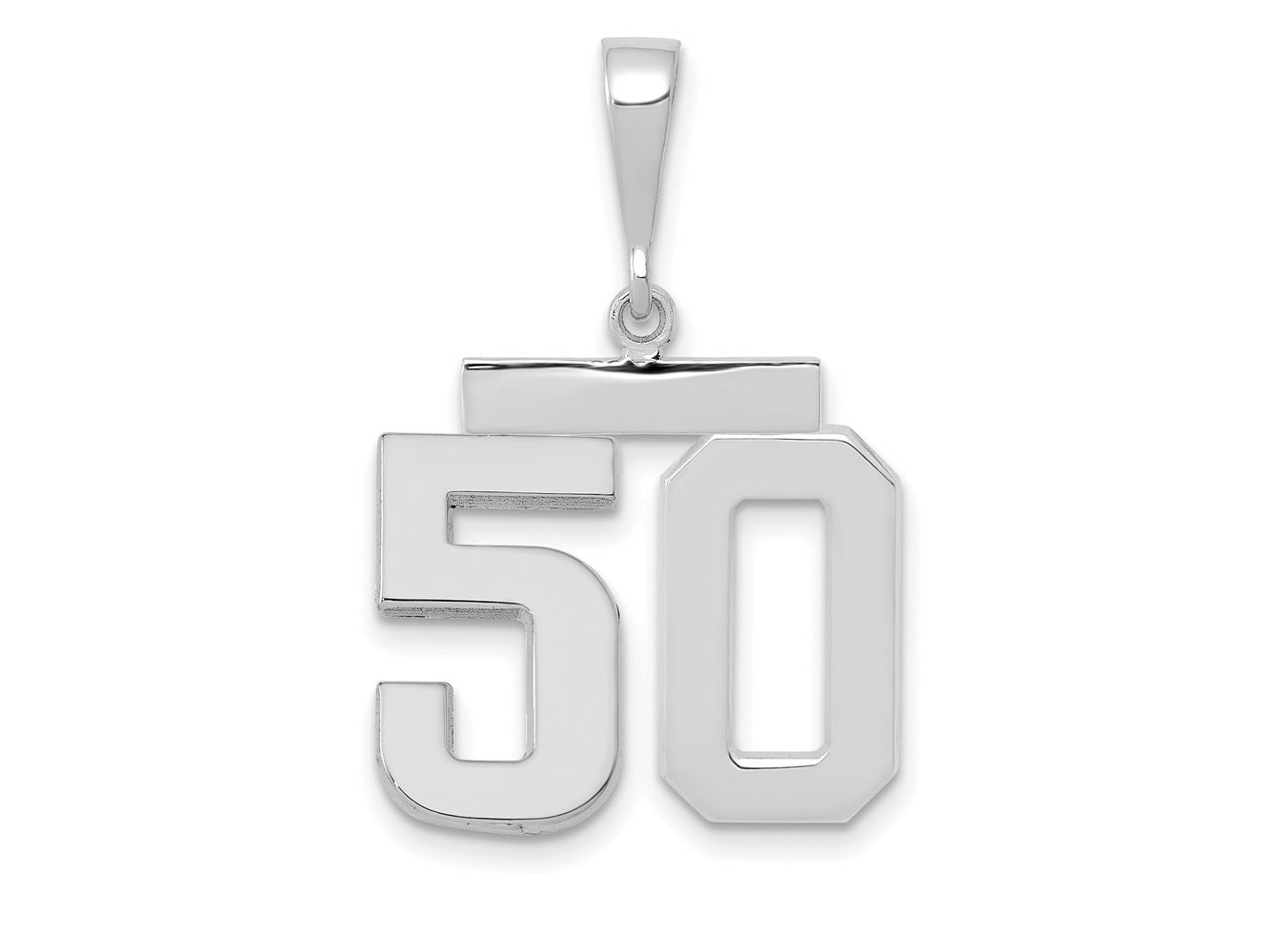 FJC Finejewelers 14 kt White Gold Medium Polished Number 50 Charm
