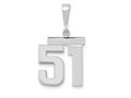 FJC Finejewelers 14 kt White Gold Medium Polished Number 51 Charm