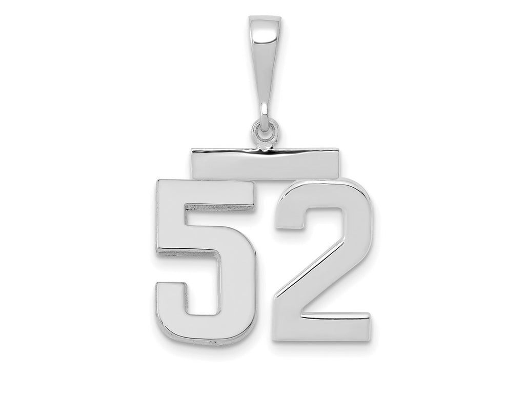 FJC Finejewelers 14 kt White Gold Medium Polished Number 52 Charm