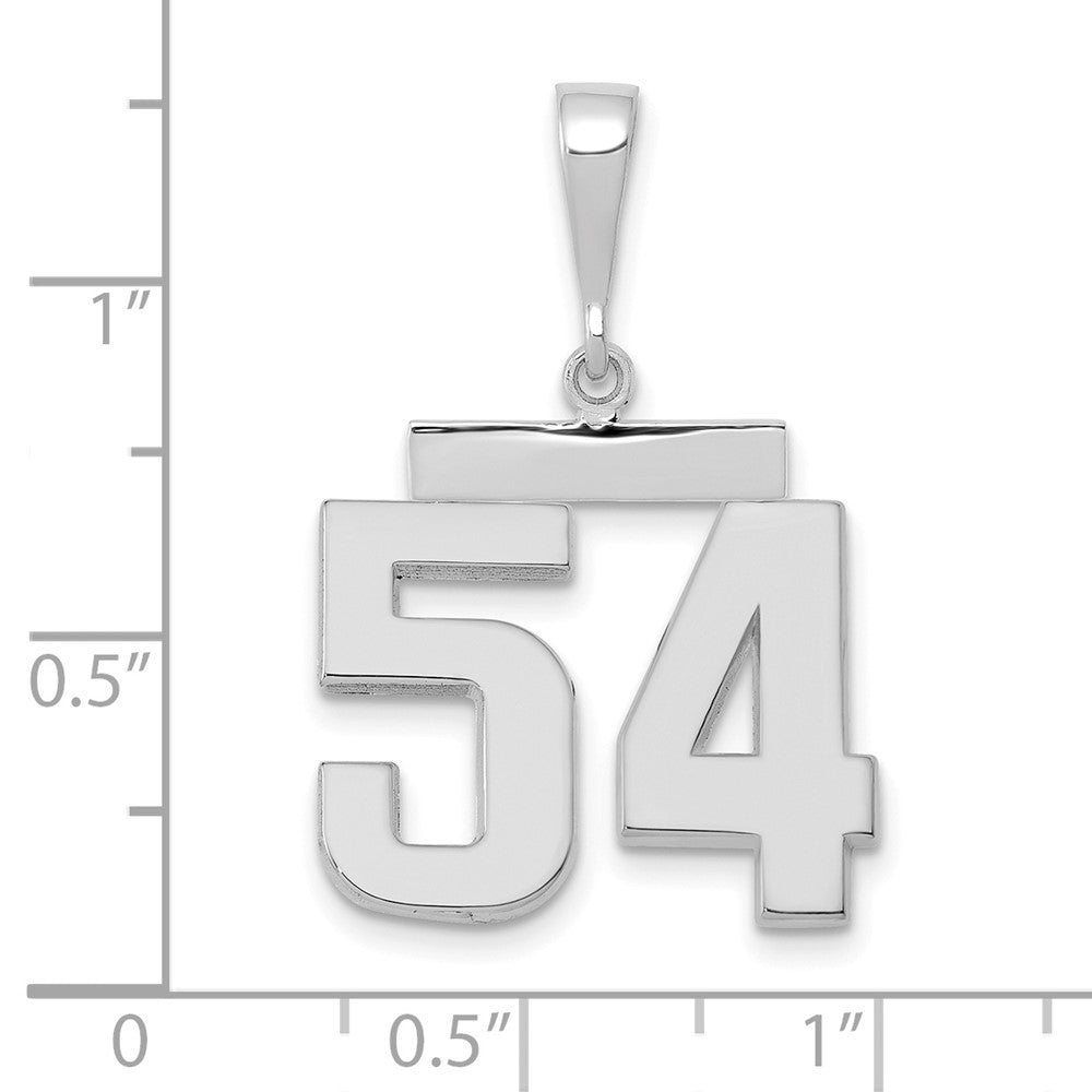 FJC Finejewelers 14 kt White Gold Medium Polished Number 54 Charm