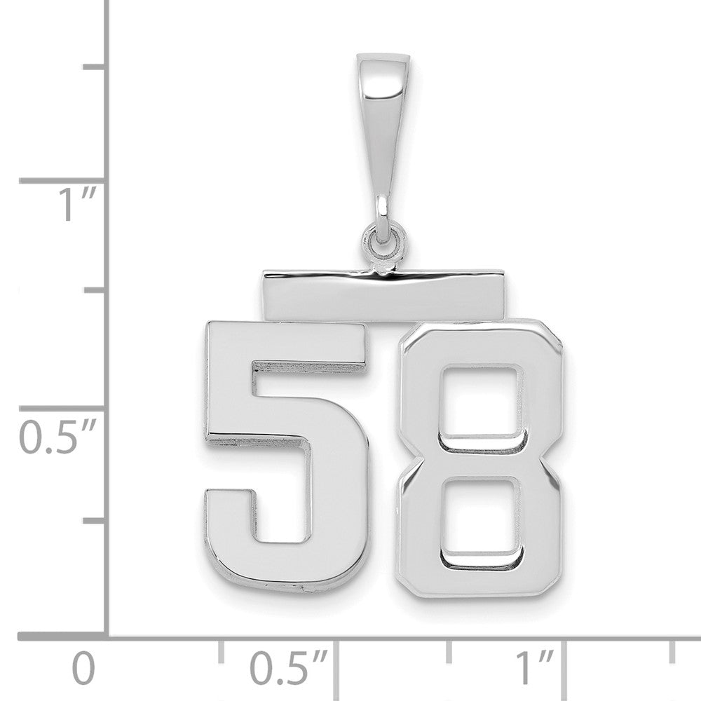 FJC Finejewelers 14 kt White Gold Medium Polished Number 58 Charm