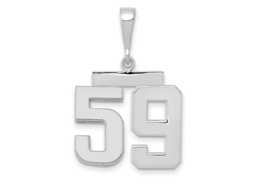 FJC Finejewelers 14 kt White Gold Medium Polished Number 59 Charm
