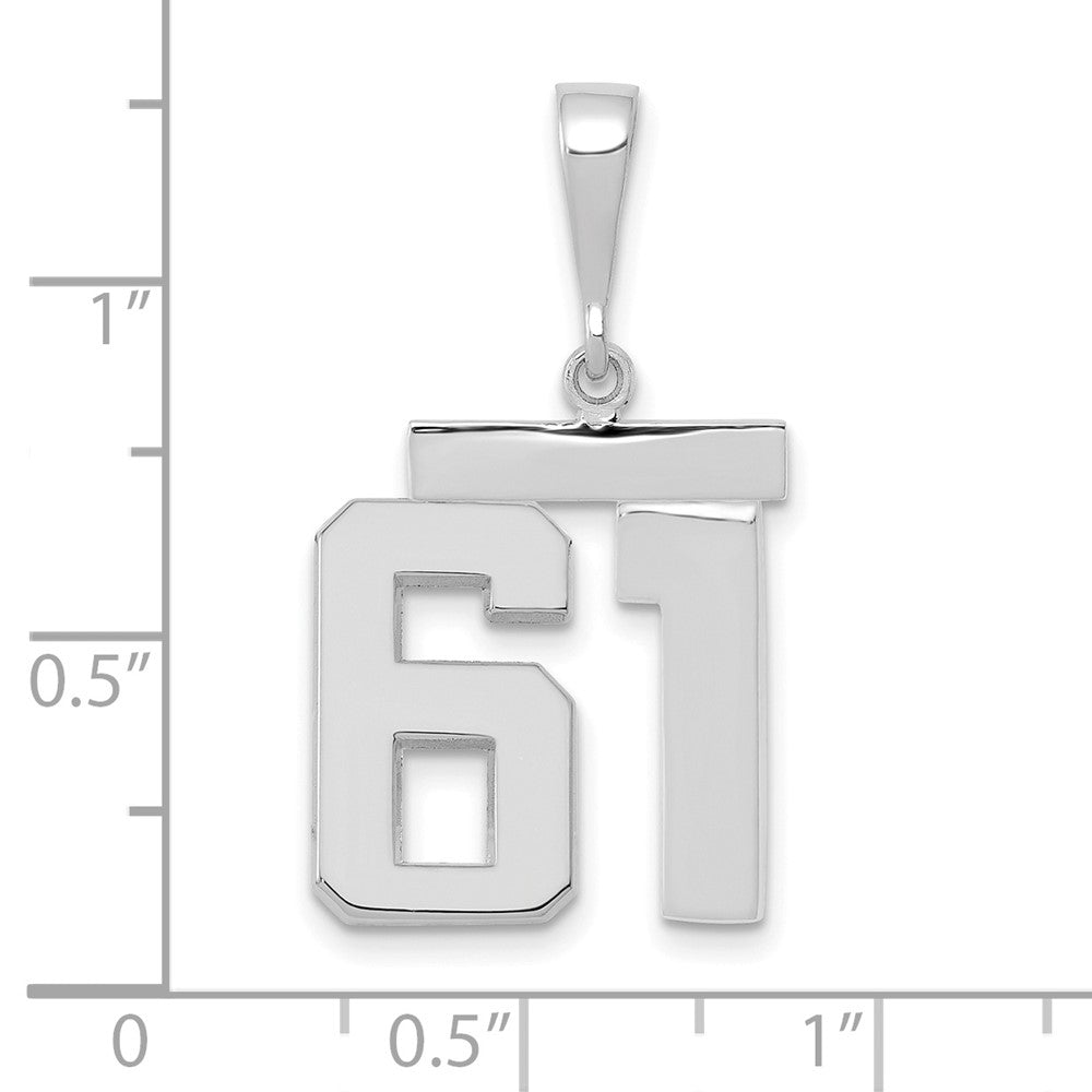 FJC Finejewelers 14 kt White Gold Medium Polished Number 61 Charm