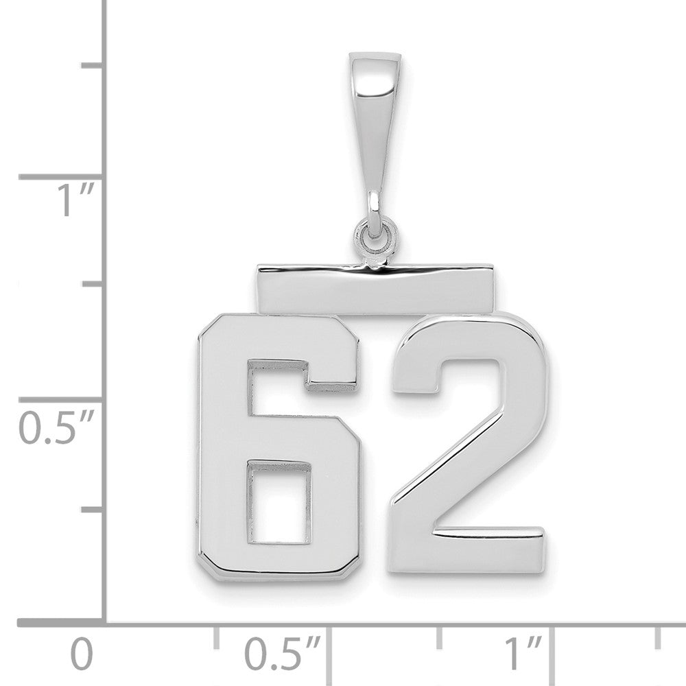 FJC Finejewelers 14 kt White Gold Medium Polished Number 62 Charm