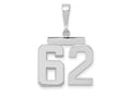 FJC Finejewelers 14 kt White Gold Medium Polished Number 62 Charm