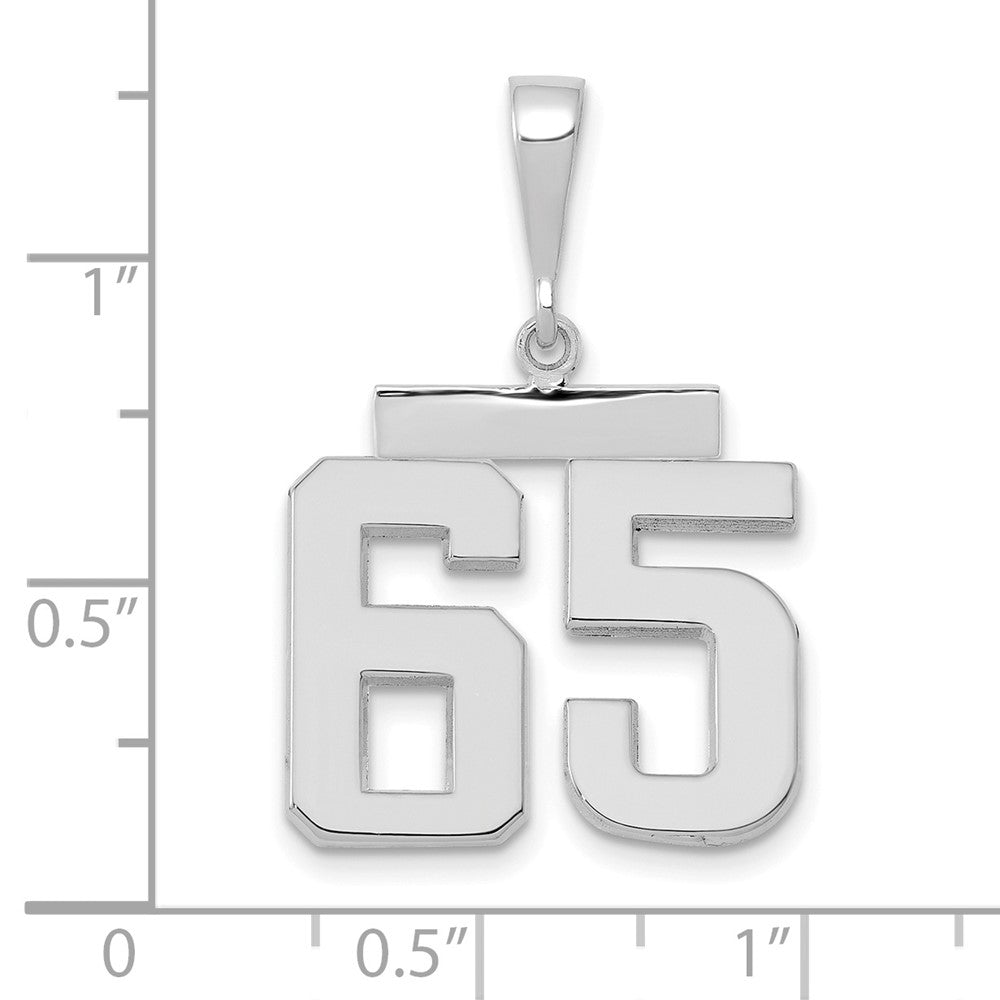 FJC Finejewelers 14 kt White Gold Medium Polished Number 65 Charm